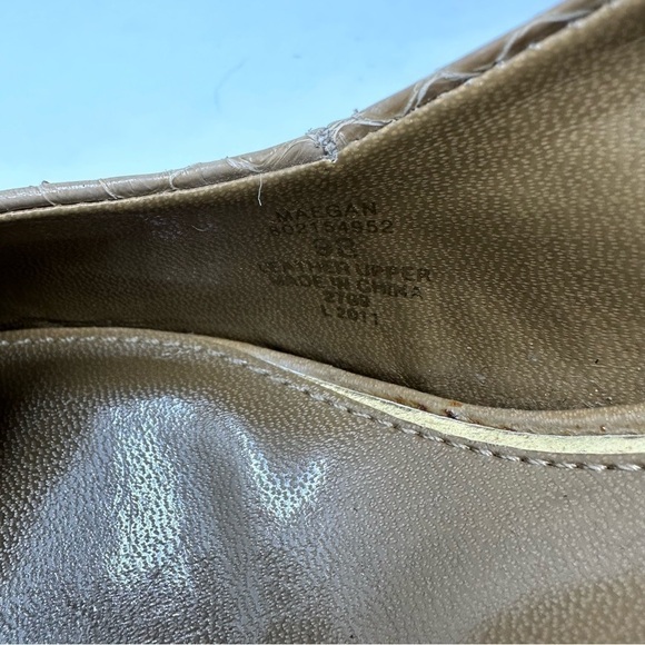 Lauren Ralph Lauren Maegan Tan Leather Sling Back High Heels Size 9B - Picture 6 of 10